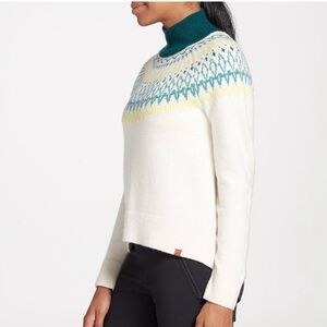 Alpine Design Dawn Calm Fair Isle Mock Neck Sweater Pullover Size XS.